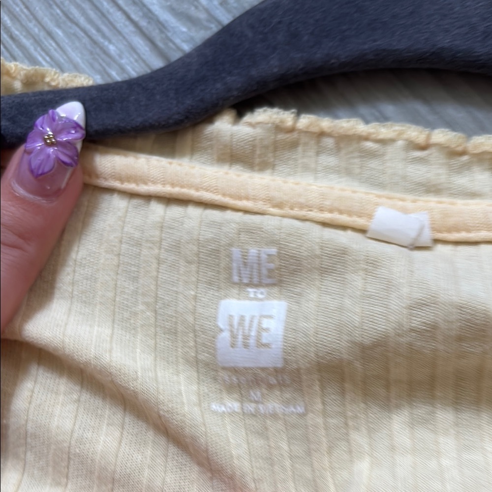 Women's Cream Button-Up Ribbed Top - Picture 4 of 4